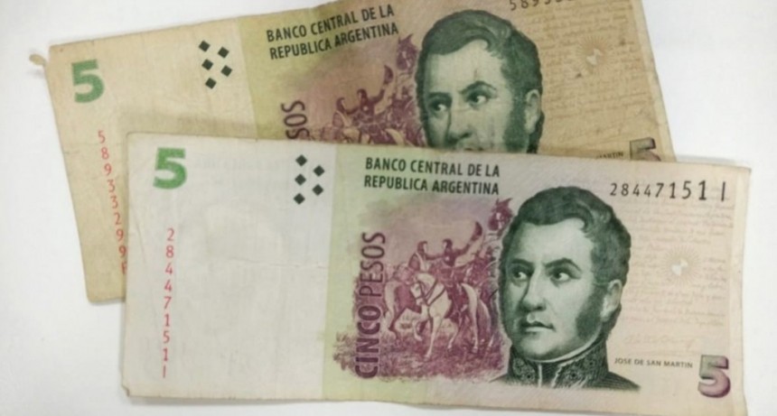 Los billetes de 5 pesos no se podr&aacute;n utilizar m&aacute;s a partir del 1&deg; de febrero