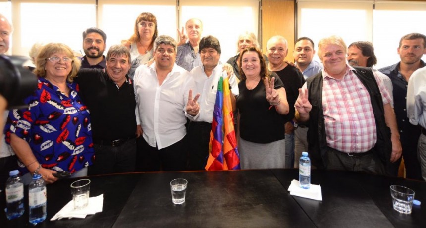 Pablo Moyano recibi&oacute; al presidente de Bolivia Evo Morales en la CGT