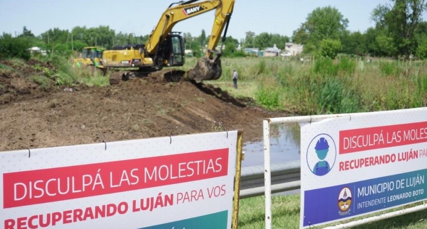 Luján: El Municipio puso en marcha obras de saneamiento del arroyo Lanusse 