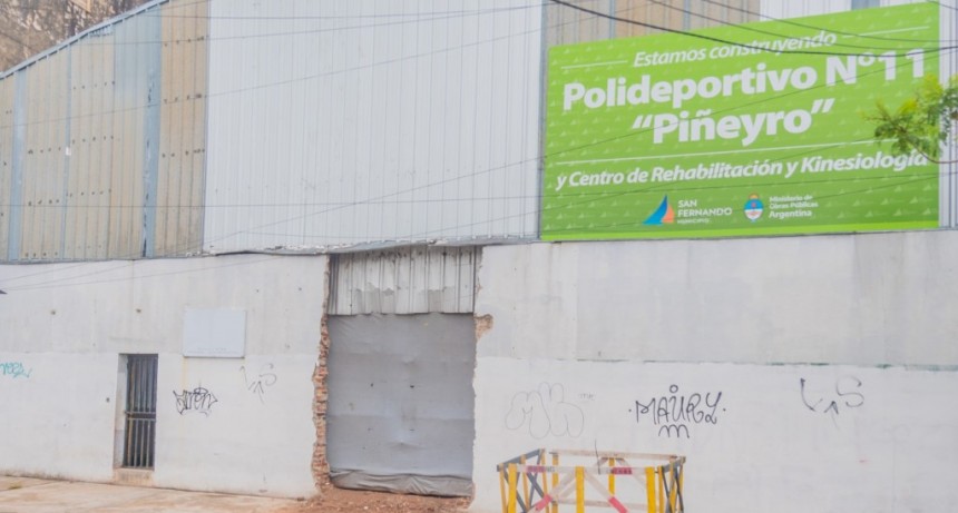 San Fernando: Avanza la obra del Polideportivo N°11 con Centro de Rehabilitación y Kinesiología