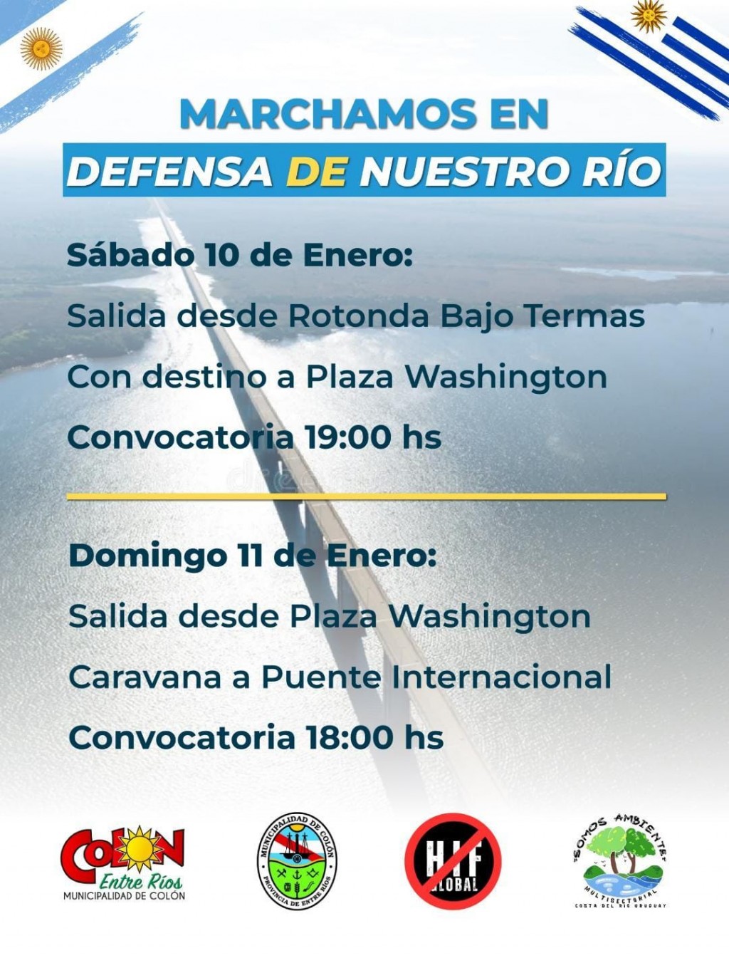 Colón (ER): El Municipio convoca a dos jornadas de movilización en defensa del Río Uruguay