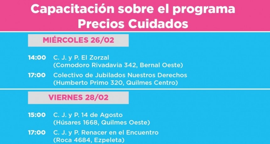 Quilmes: Contin&uacute;an las capacitaciones para Adultos Mayores del Programa Precios Cuidados