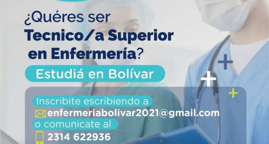 Bolívar: Comienza la inscripción para la tecnicatura superior en enfermería  