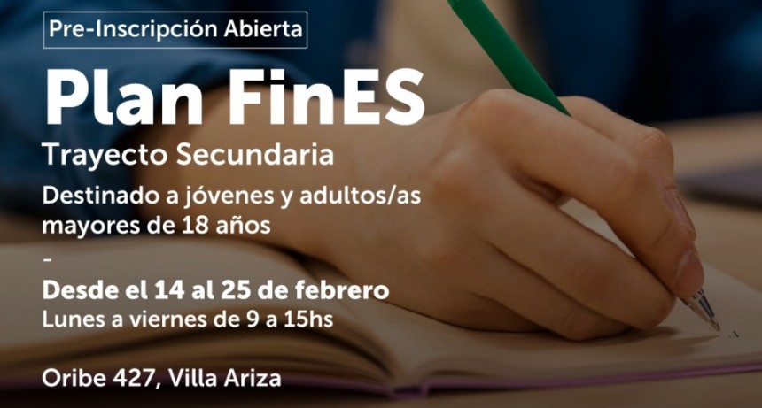 Ituzaingó: Comenzó la Pre-Inscripción al Plan FinEs trayecto secundaria 