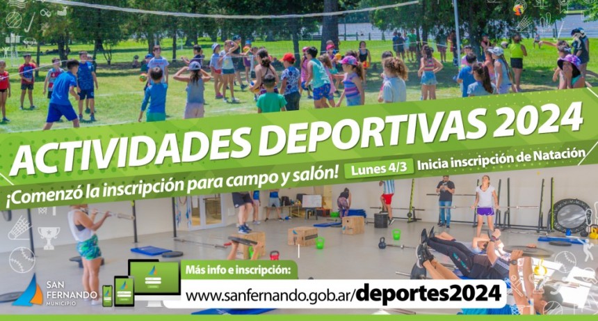San Fernando: Comenzó la inscripción online para las actividades deportivas de campo y salón 2024