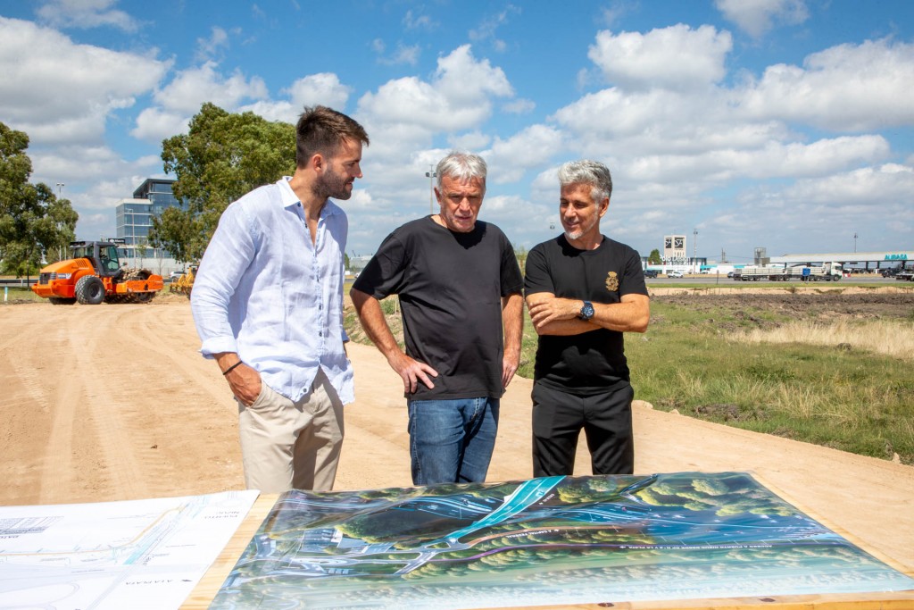 Berazategui: Balor visitó la obra de la nueva bajada de la Autopista Buenos Aires-La Plata