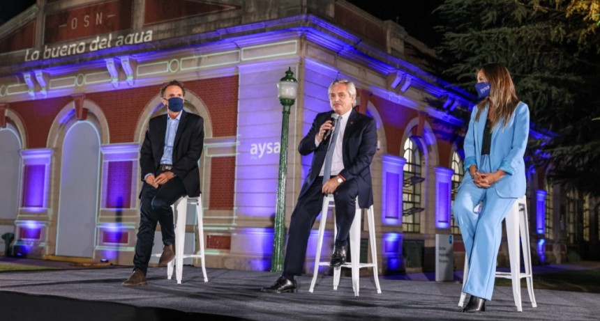 Pte. Perón: Blanca Cantero con Alberto Fernández y Malena Galmarini por los 15 años de AYSA