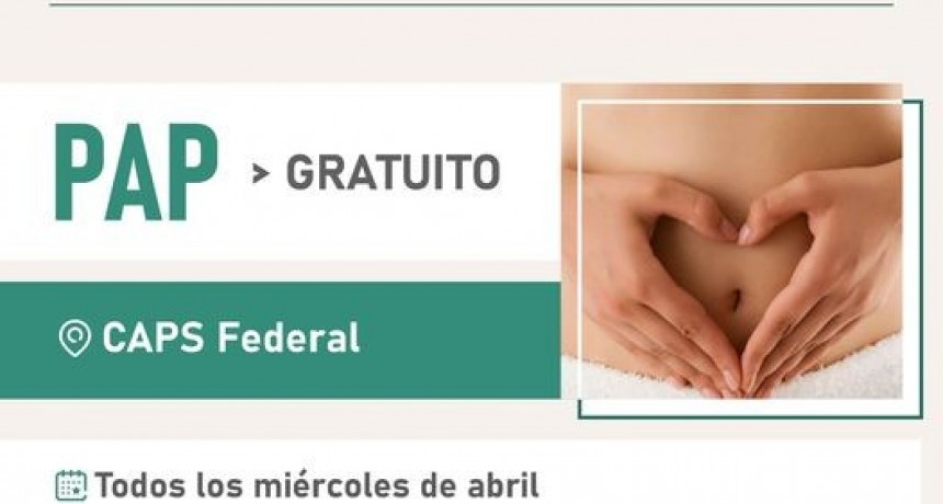 Roque Pérez: PAP gratuito en el CAPS del Barrio Federal 