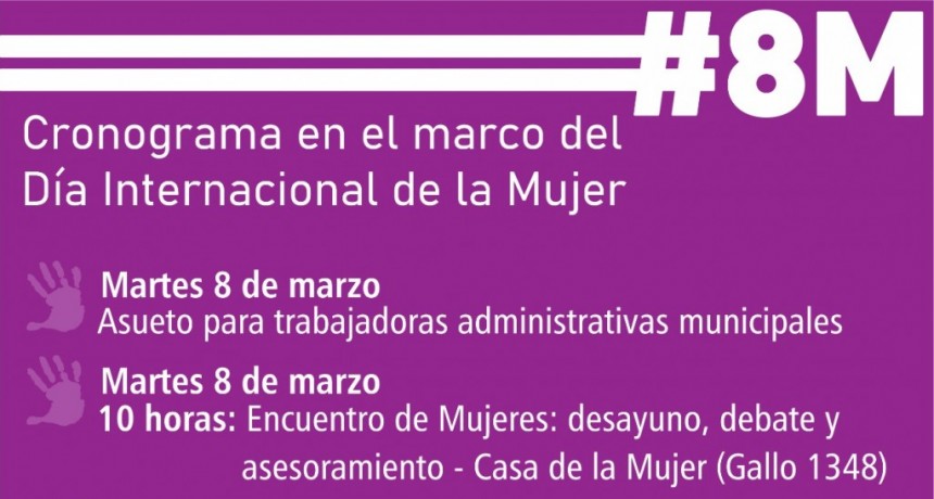 Baradero: Cronograma de actividades por el Día Internacional de la Mujer