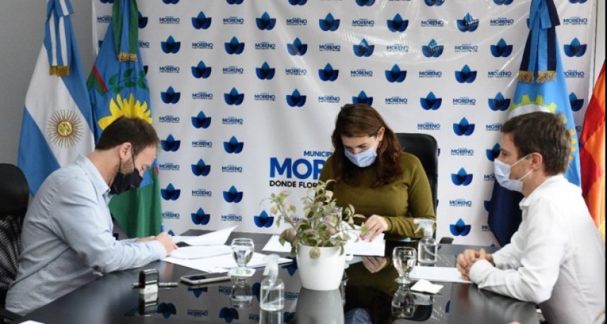 Los Ministros López y Costa firmaron un convenio para la extensión de la red de gas en Moreno