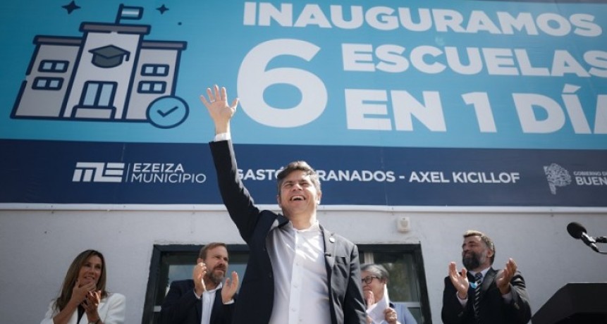 Kicillof inaugur&oacute; 6 edificios educativos en un d&iacute;a en Ezeiza 
