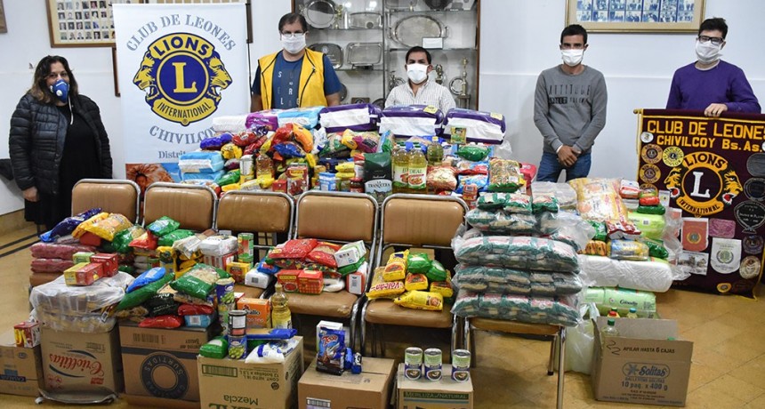Chivilcoy: El Club de Leones entregó alimentos que reunió en campaña solidaria 