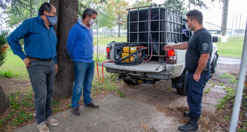 Junín: Donan una motobomba a la Policía Ecológica para las tareas de desinfección