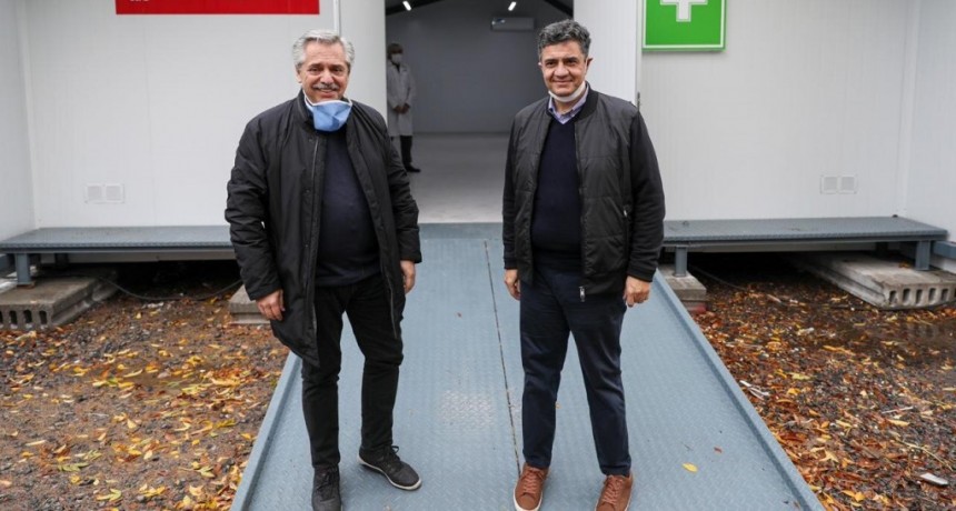 Jorge Macri y Alberto Fernández recorrieron la finalización de obras del Hospital de Campaña en Campo 1 
