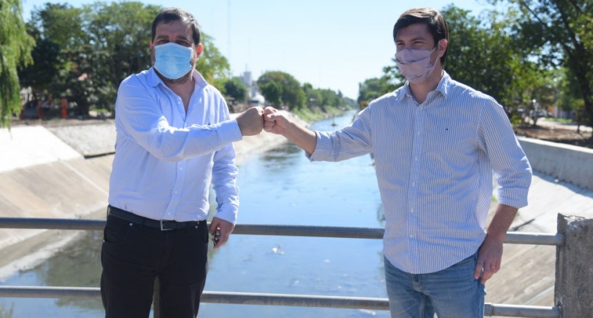 San Martín: Fernando Moreira y Federico Thea recorrieron distintas obras del Plan de Urbanización del Área Reconquista