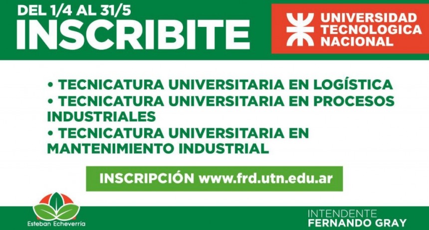 E. Echeverría: Comienza la inscripción a la tecnicatura de la UTN 