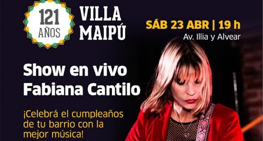 San Martín: Villa Maipú celebra su cumpleaños con un recital de Fabiana Cantilo