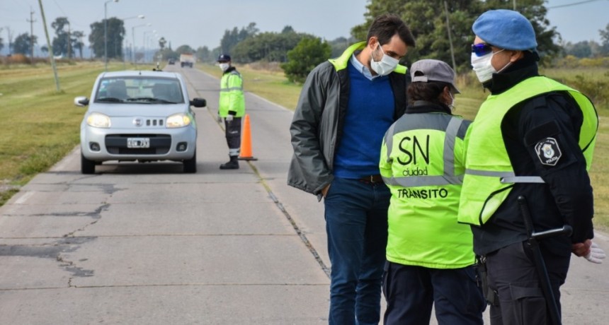 San Nicolás: El intendente Passaglia recorrió los controles en los accesos a la ciudad