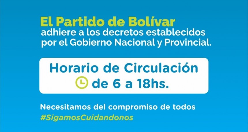 Bol&iacute;var: El municipio se adhiere a las nuevas medidas restrictivas establecidas por el Gobierno Nacional y Provincial 