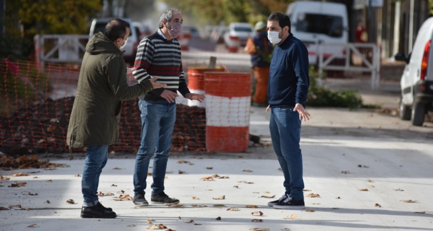 San Martín: Fernando Moreira recorrió la puesta en valor de las calles Perdriel e Yrigoyen