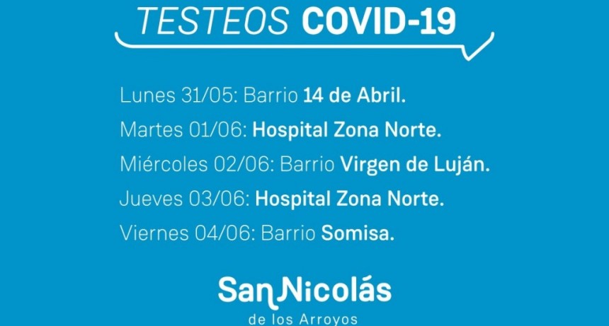 San Nicolás: El Municipio continúa realizando testeos COVID-19 en distintas zonas de la ciudad 