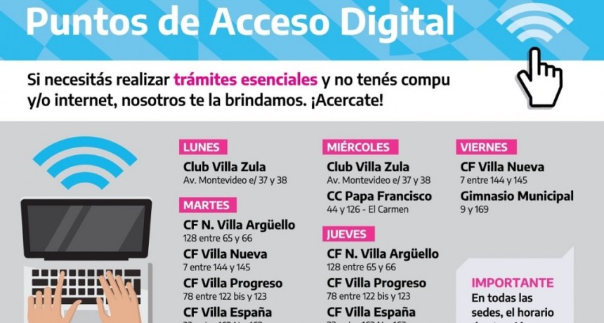 Berisso: La municipalidad habilita “Puntos de acceso digital”, de manera libre y gratuitos
