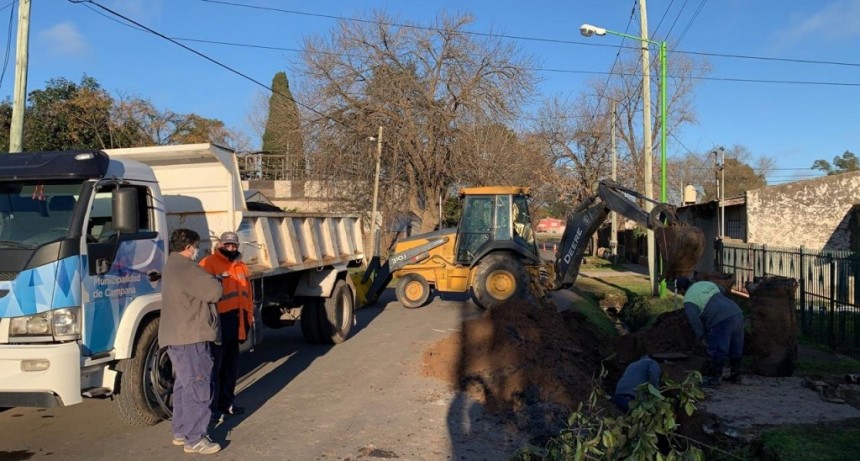 Campana: El Municipio realizó un recambio de caños de desagüe en La Josefa