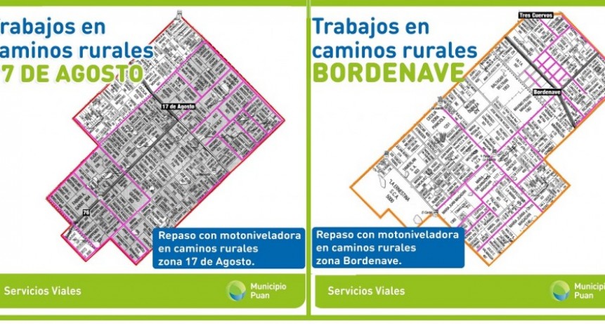 Puan: Se reanudaron los trabajos en caminos rurales de Bordenave y 17 de Agosto