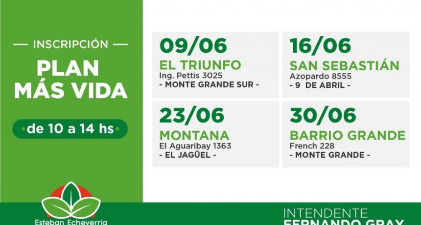 E. Echeverría: Nuevos operativos de inscripción al plan Más Vida 