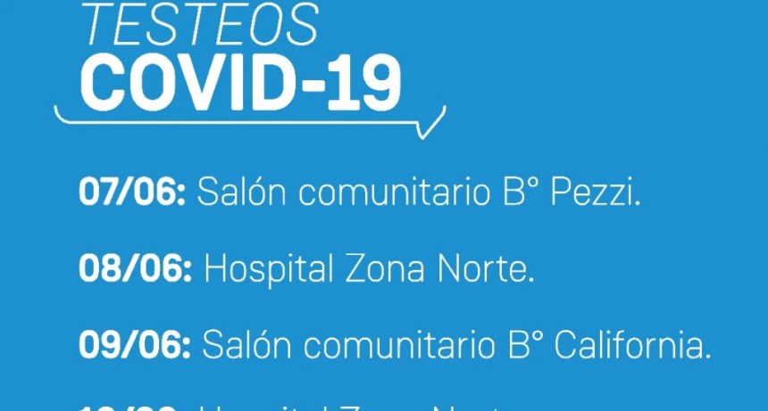 San Nicolás: La Municipalidad seguirá esta semana con los testeos rápidos por COVID-19 