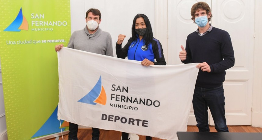 San Fernando: Juan Andreotti recibió a Érica “Pantera” Farías antes de viajar a Las Vegas, donde disputará el título mundial de boxeo 