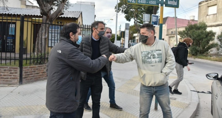 San Martín: Moreira y Katopodis recorrieron la puesta en valor de la calle Perdriel
