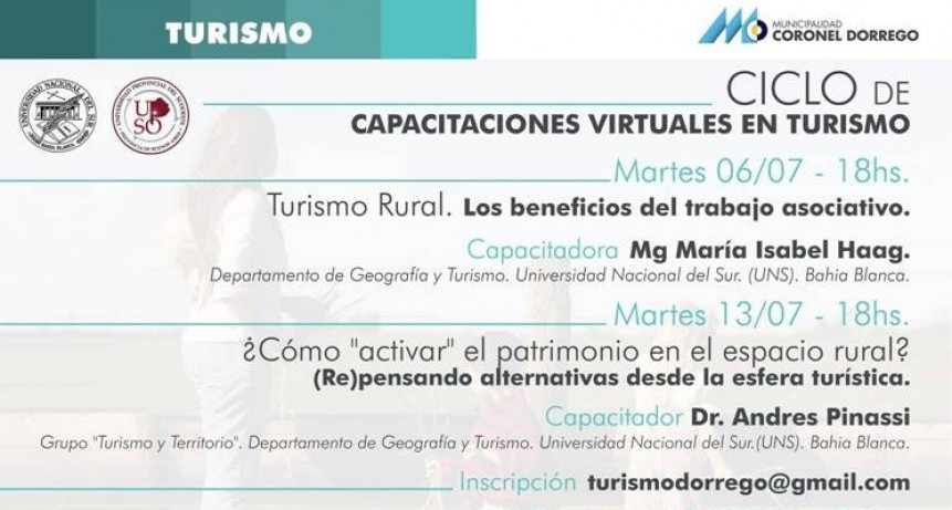Cnel. Dorrego: Capacitaciones virtuales en turismo