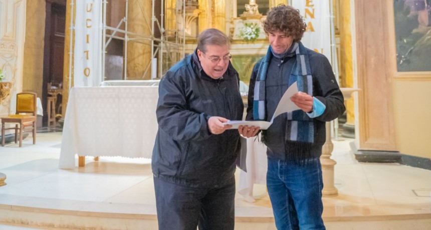 San Fernando: Juan Andreotti visitó las obras de restauración del templo Nuestra Señora de Aránzazu