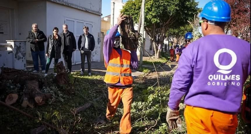 Quilmes: Mendoza supervisó un nuevo operativo de poda correctiva