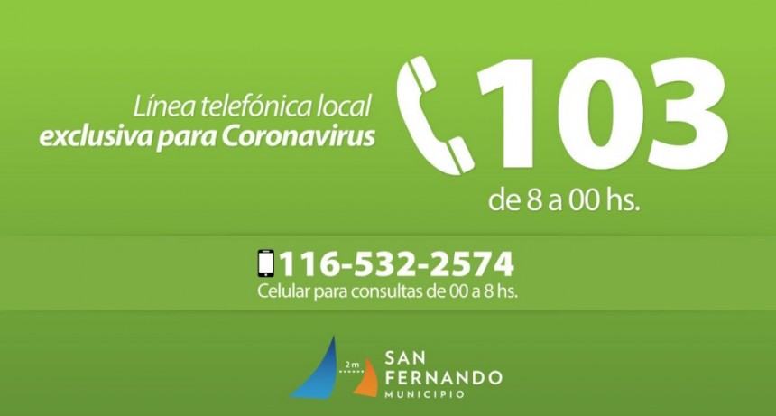 San Fernando dispone de la línea 103 exclusivamente para consultas sobre coronavirus 