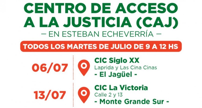 E. Echeverría: Nueva jornada del Centro de Acceso a la Justicia en el distrito 