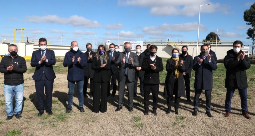 Pte. Perón: El Presidente Alberto Fernández inauguró el segundo módulo de la planta depuradora de residuos cloacales en Guernica