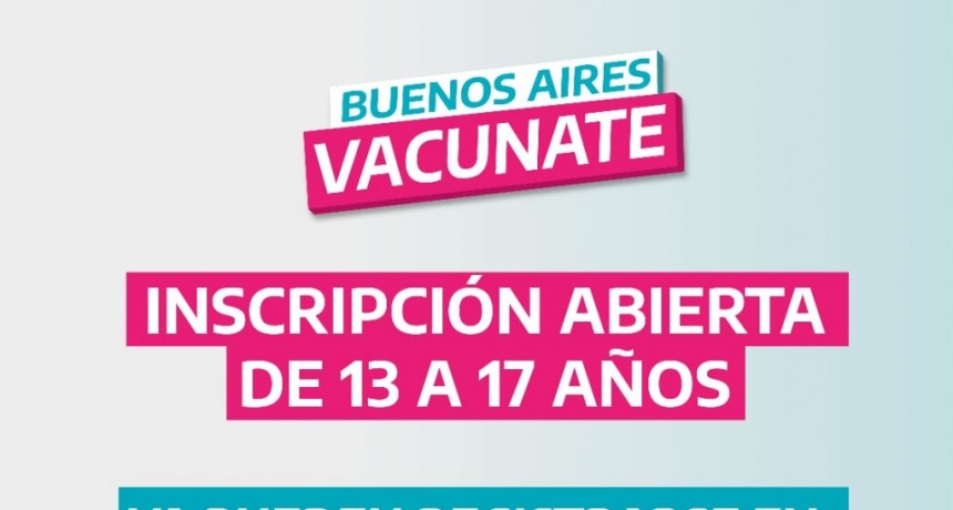 S.A. de Giles: Inscripción de menores de 13 a 17 años para el Plan de Vacunación