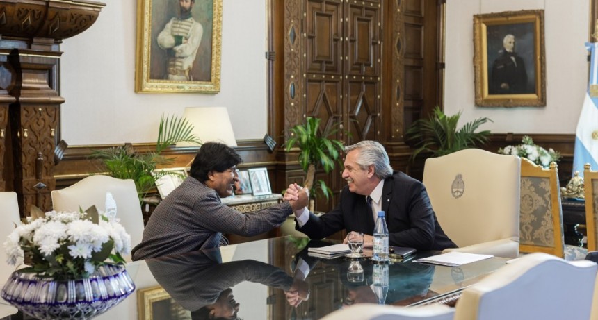 Alberto Fernández recibió al ex mandatario de Bolivia, Evo Morales