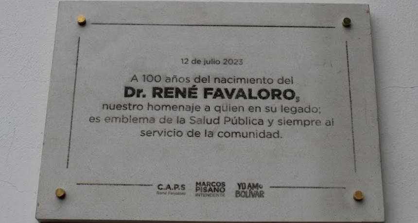 Bolívar: Pisano y personal de salud rindieron homenaje al Dr. Favaloro en el CAPS de Barrio Solidaridad 