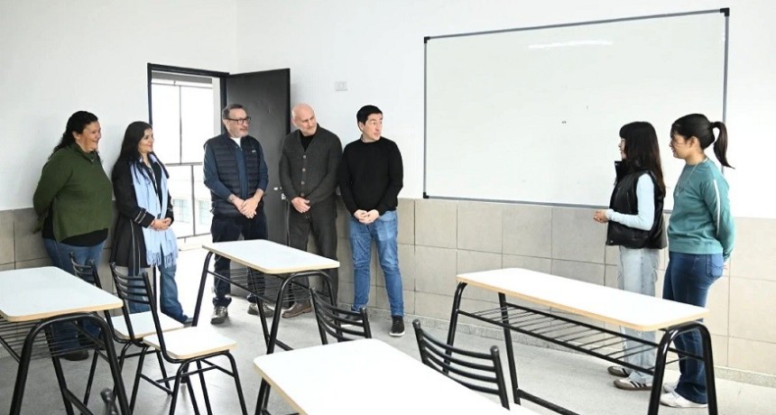 Malvinas Argentinas: Nardini y Vivona recorrieron los avances de obra en la Escuela Secundaria N&ordm; 26 de Grand Bourg
