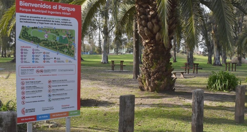 Lobos: Nuevos carteles en el parque Municipal 