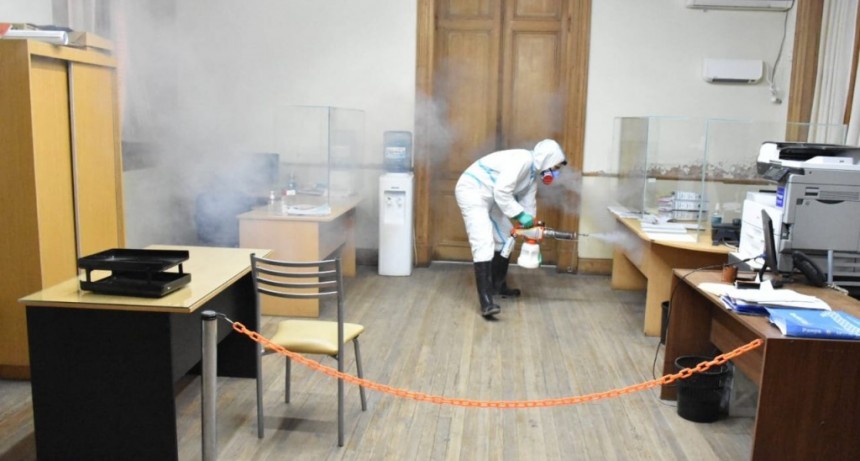 Chivilcoy: Se llevó a cabo la sanitización del Palacio Municipal