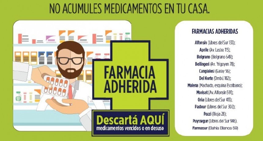 Chascomús: Los medicamentos vencidos o en desuso deben descartarse en farmacias 