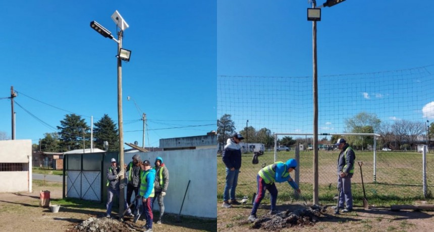 Luján: El Municipio instala luminarias LED en las Escuelas de Fútbol de ACIFO