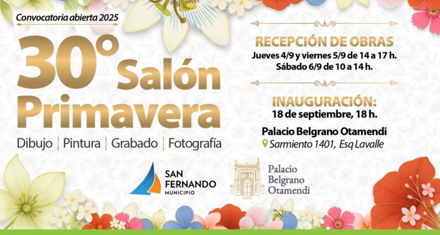 San Fernando: Inició la convocatoria al Salón Primavera 2025 de dibujo, pintura, grabado y fotografía