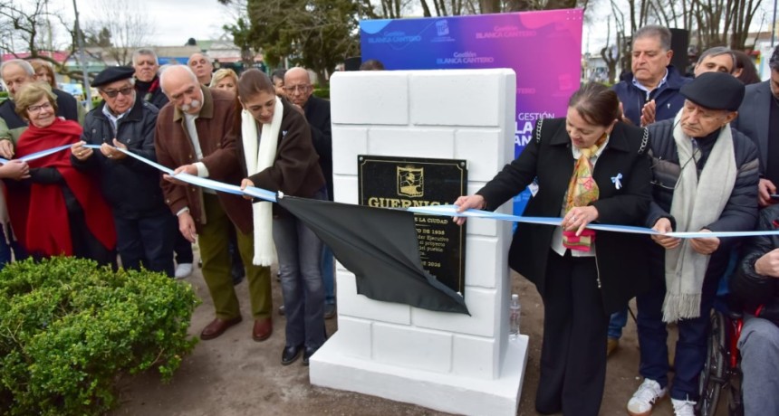 Pte. Per&oacute;n: Cantero inaugur&oacute; un monolito y descubri&oacute; una placa por el aniversario de Guernica