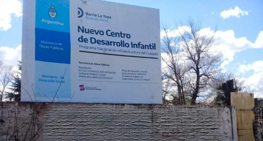 Pte. Perón: Comenzó la construcción de un nuevo Centro de Desarrollo Infantil