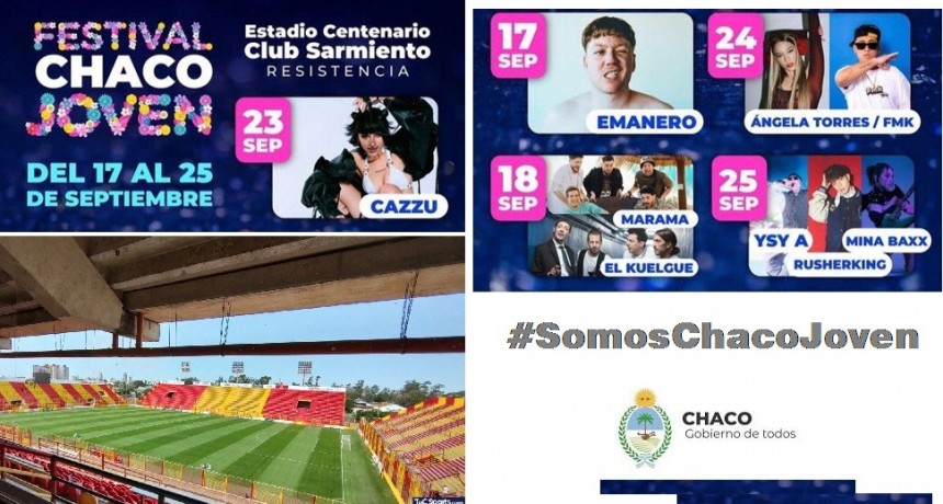Del 17 al 25 de Septiembre disfruta de la Música, el Arte y la Cultura en el Festival CHACO JOVEN